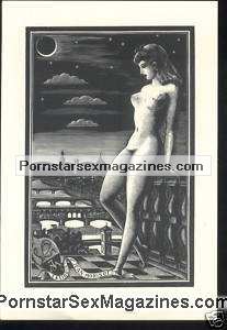 ExLibris Bookplate Nude Lady Night Moon Italo Zetti